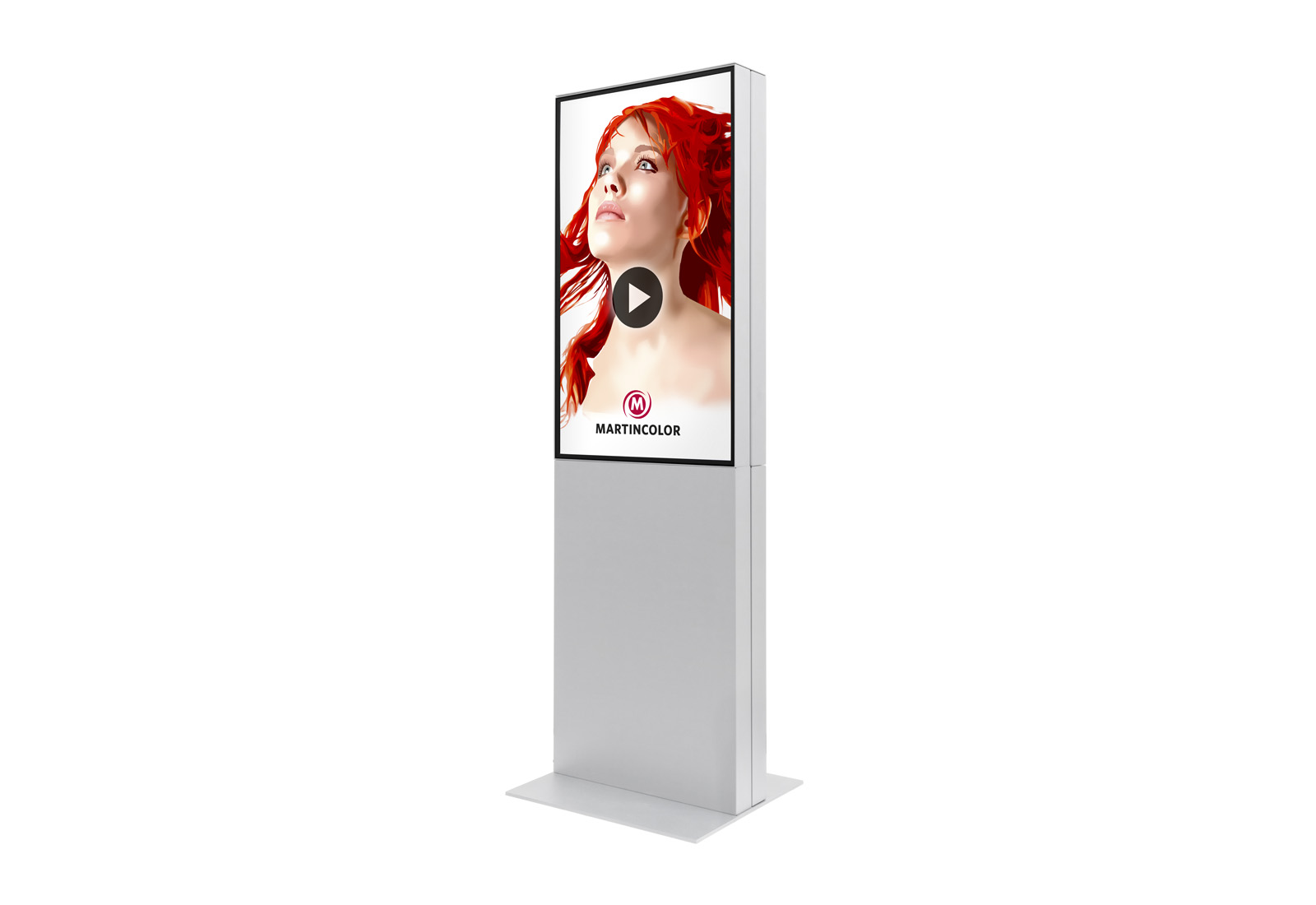 Digital info pillar TWIN white