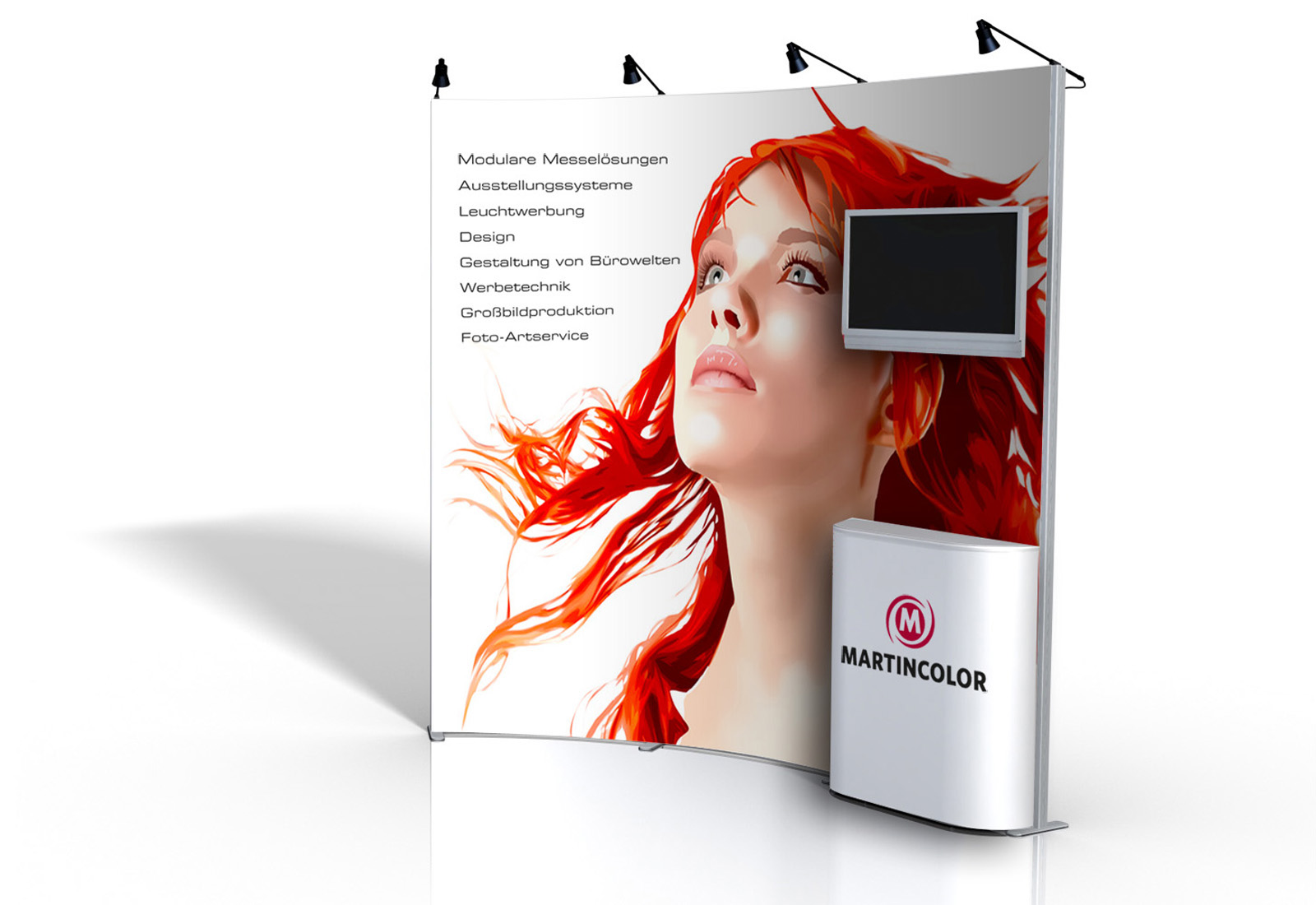 ISOframe gebogen mit Monitor und Spots 2