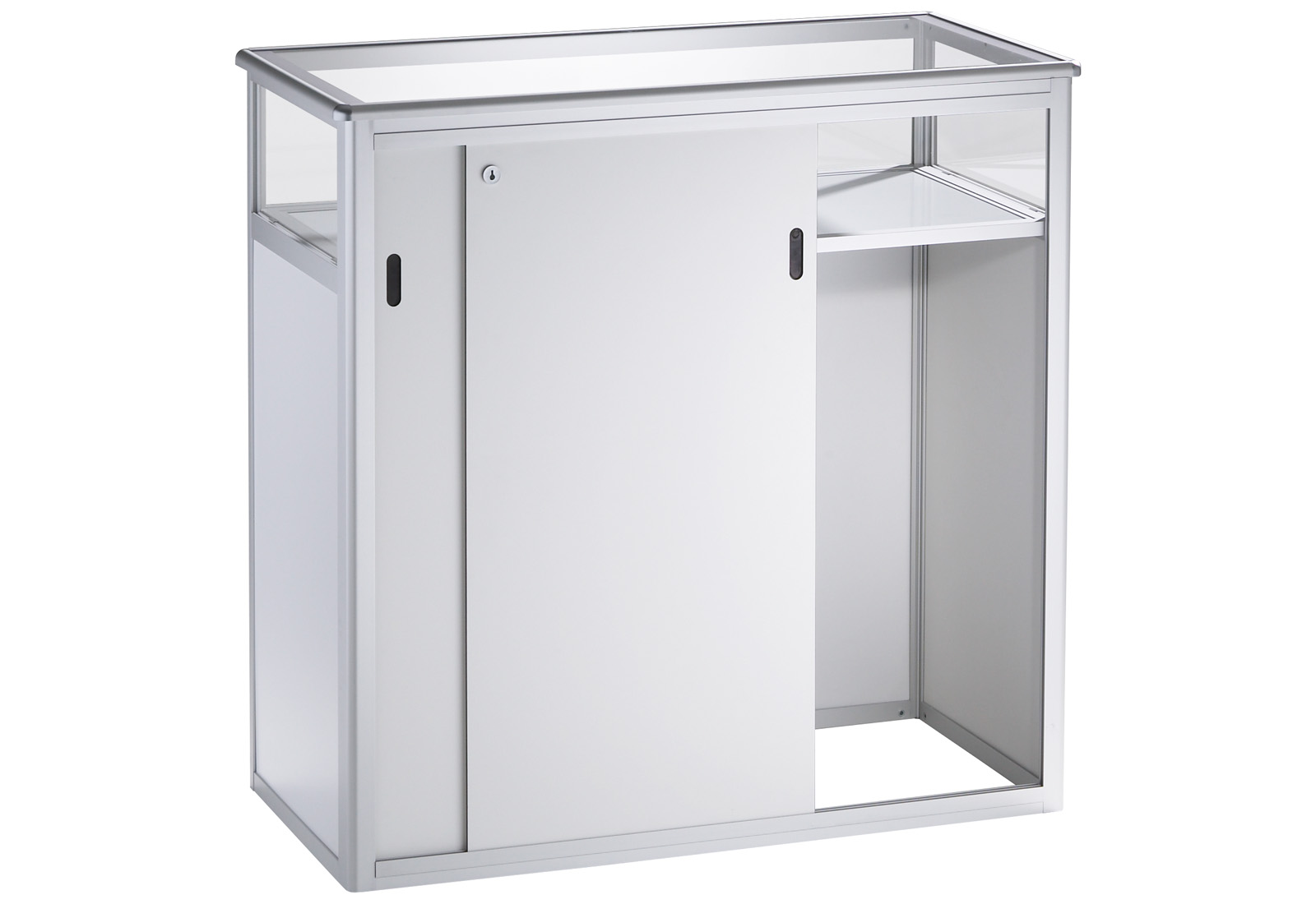 ALU-PRO Counter Vitrine mit abschließbaren Türen