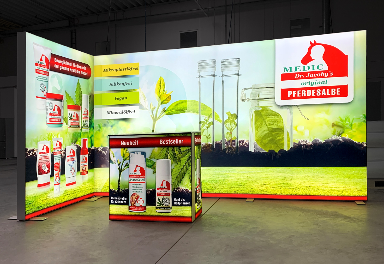 Leovet Dr Jacoby LED-Messestand Ecke