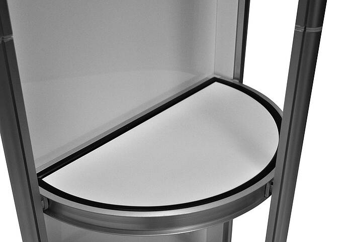 Twist Vitrinensäule halbrund Ablagefläche Twist Vitrinensäule halbrund Ablagefläche