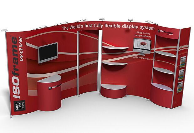 ISOframe Curved Exhibition stand with door ISOframe Curved Exhibition stand with door