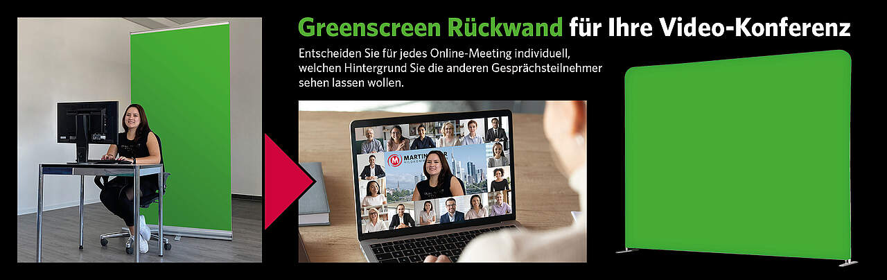 Greenscreen Rückwand Online-Meeting