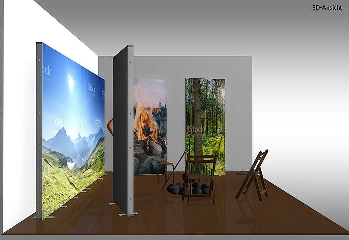 Outchair GmbH ALU LightUp LED exhibition stand 3d visualisation 3