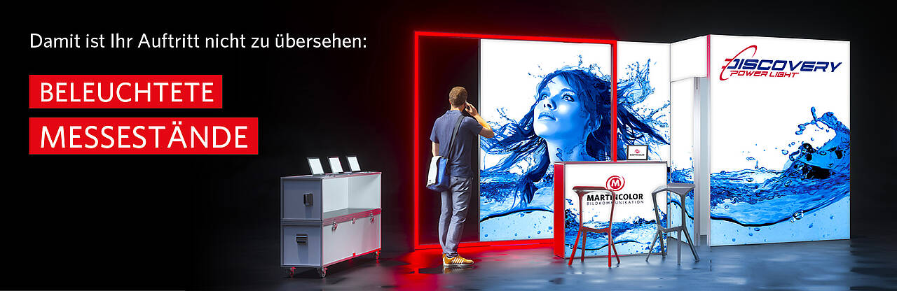 Beleuchteter Messestand