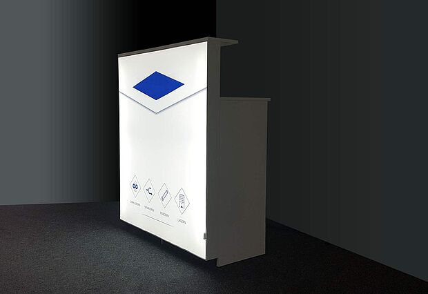 OCTAlumina LED-Counter beleuchtet