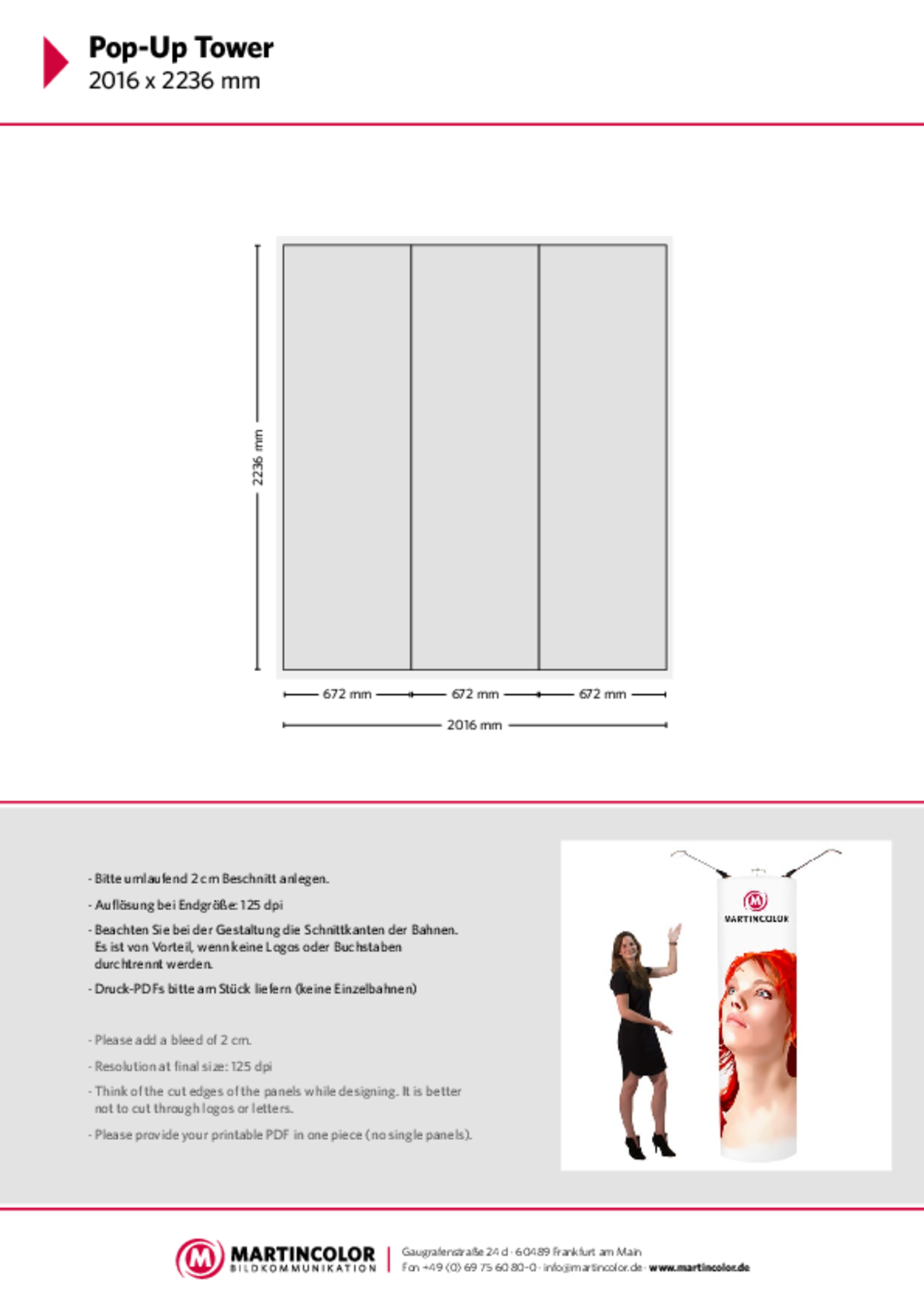 PopUp Tower Datenblatt PDF