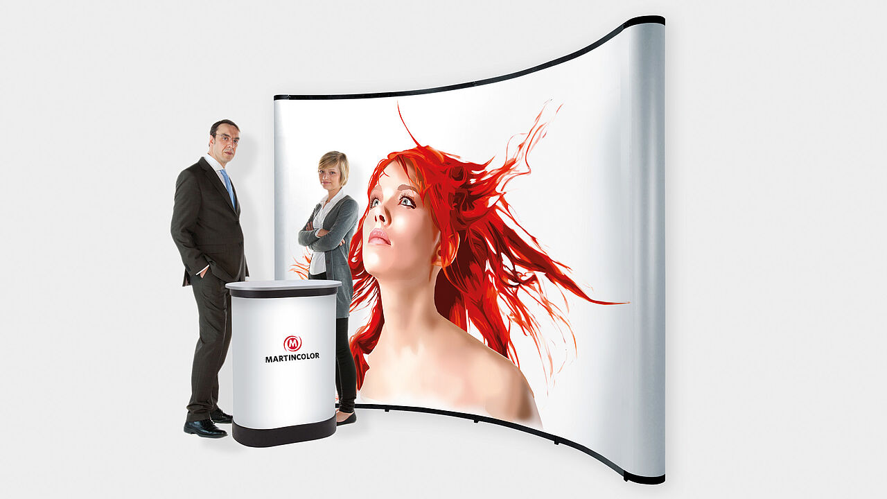 Flexible exhibition wall - TravelStand curved PRO 1
