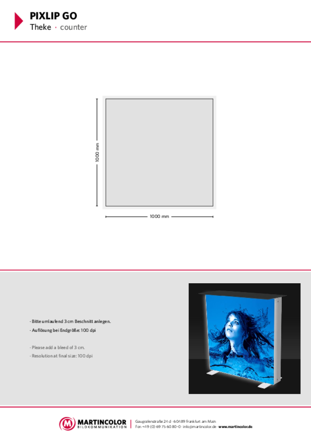 PIXLIP GO Theke Datenblatt PDF