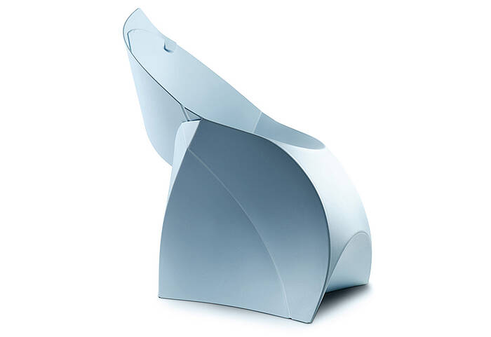 Flux Chair Light blue side view left