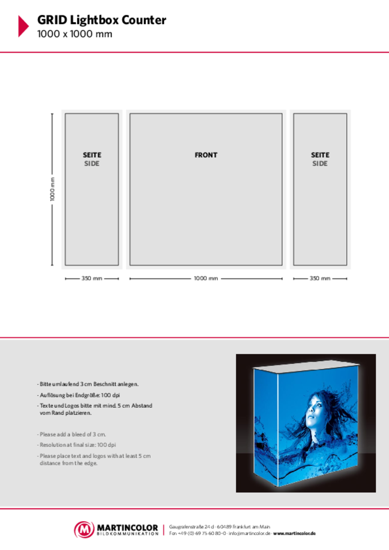 GRID Lightbox Counter Premium data sheet PDF