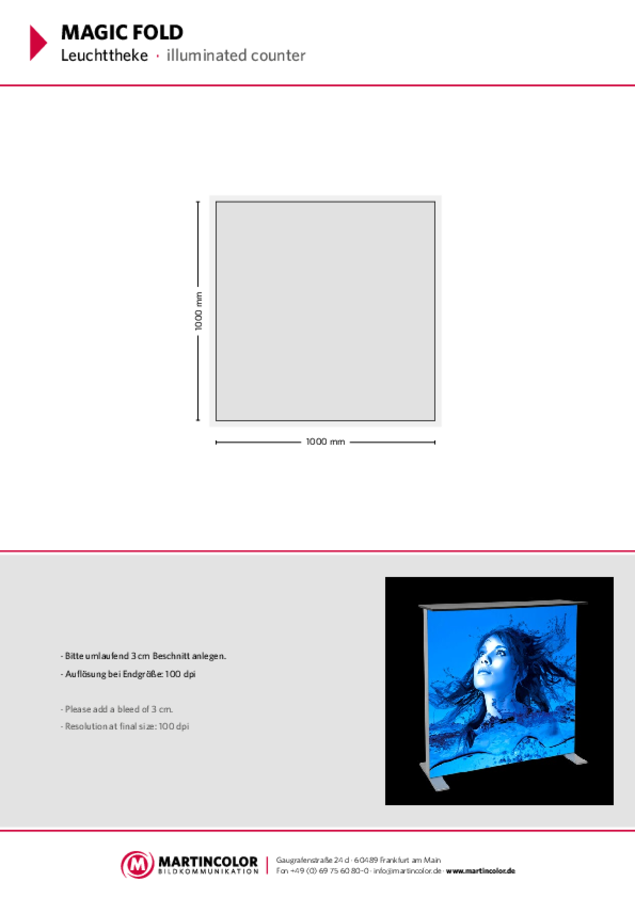 MAGIC FOLD Leuchttheke Datenblatt PDF