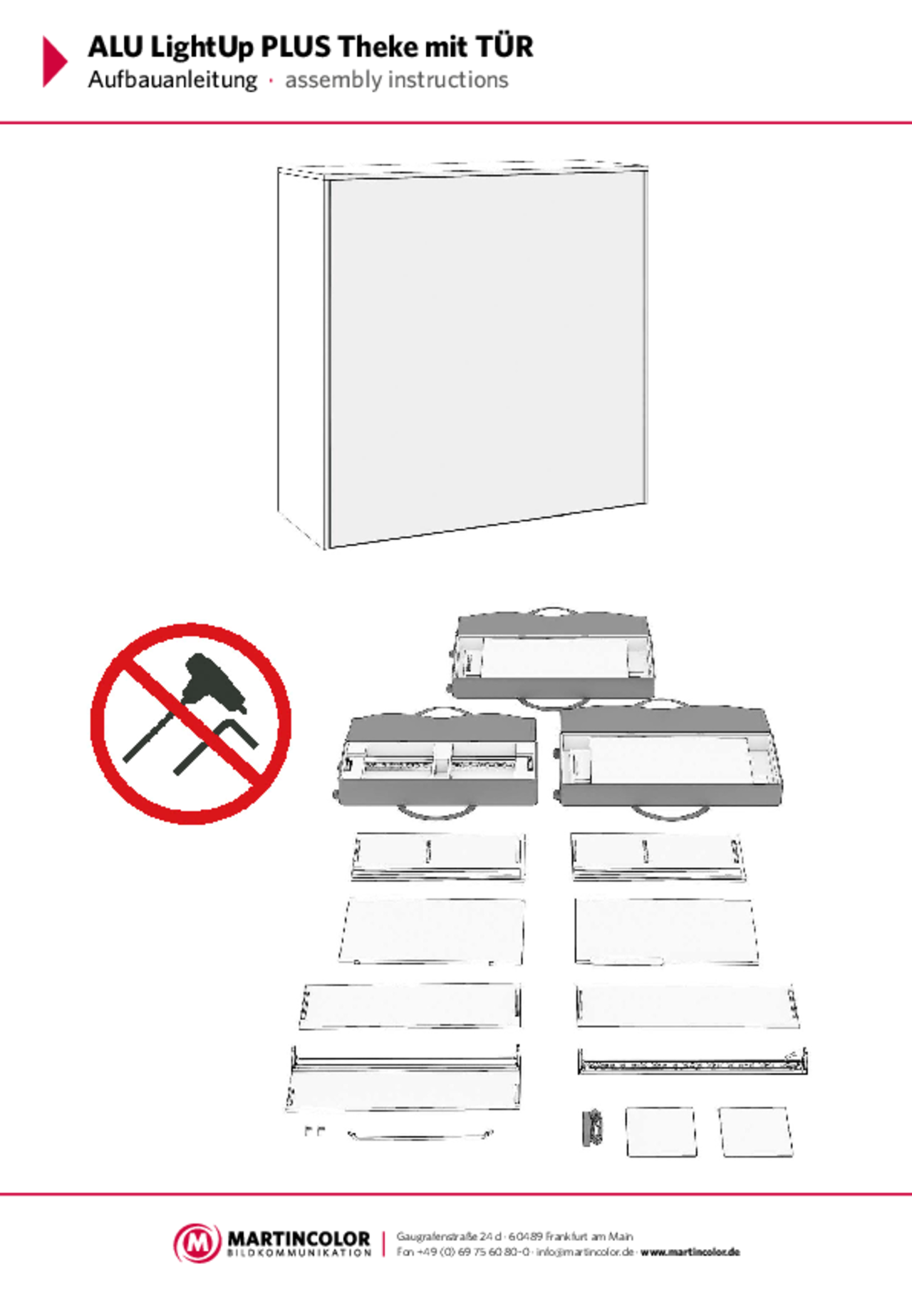 ALU LightUp PLUS Counter with door assembly instructions PDF