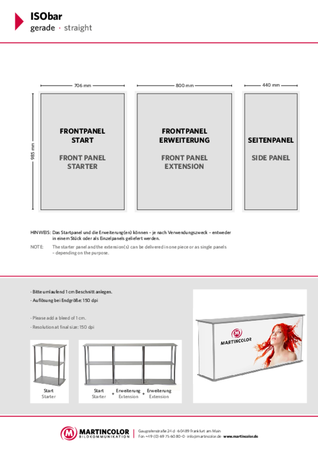 ISObar gerade Datenblatt PDF