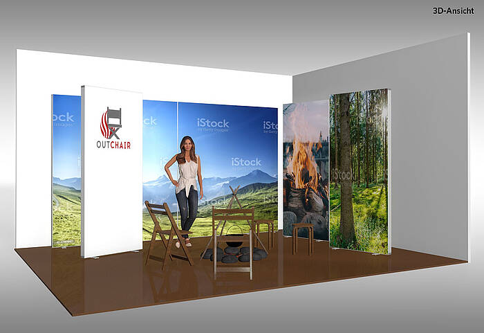 Outchair GmbH ALU LightUp LED exhibition stand 3d visualisation