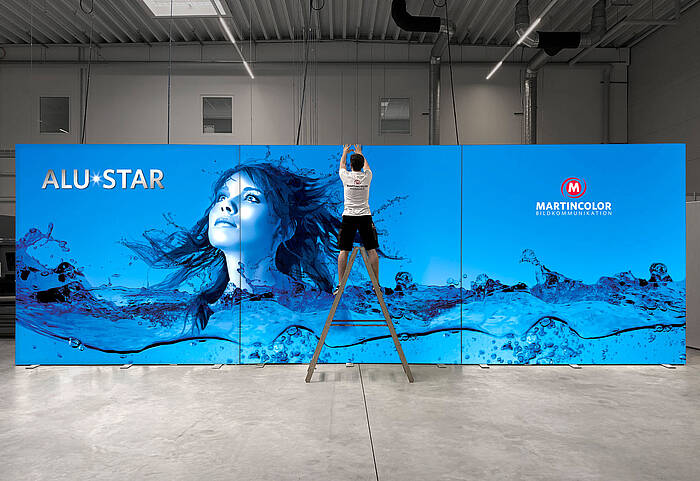 ALU STAR LED exhibition wall 900x300cm