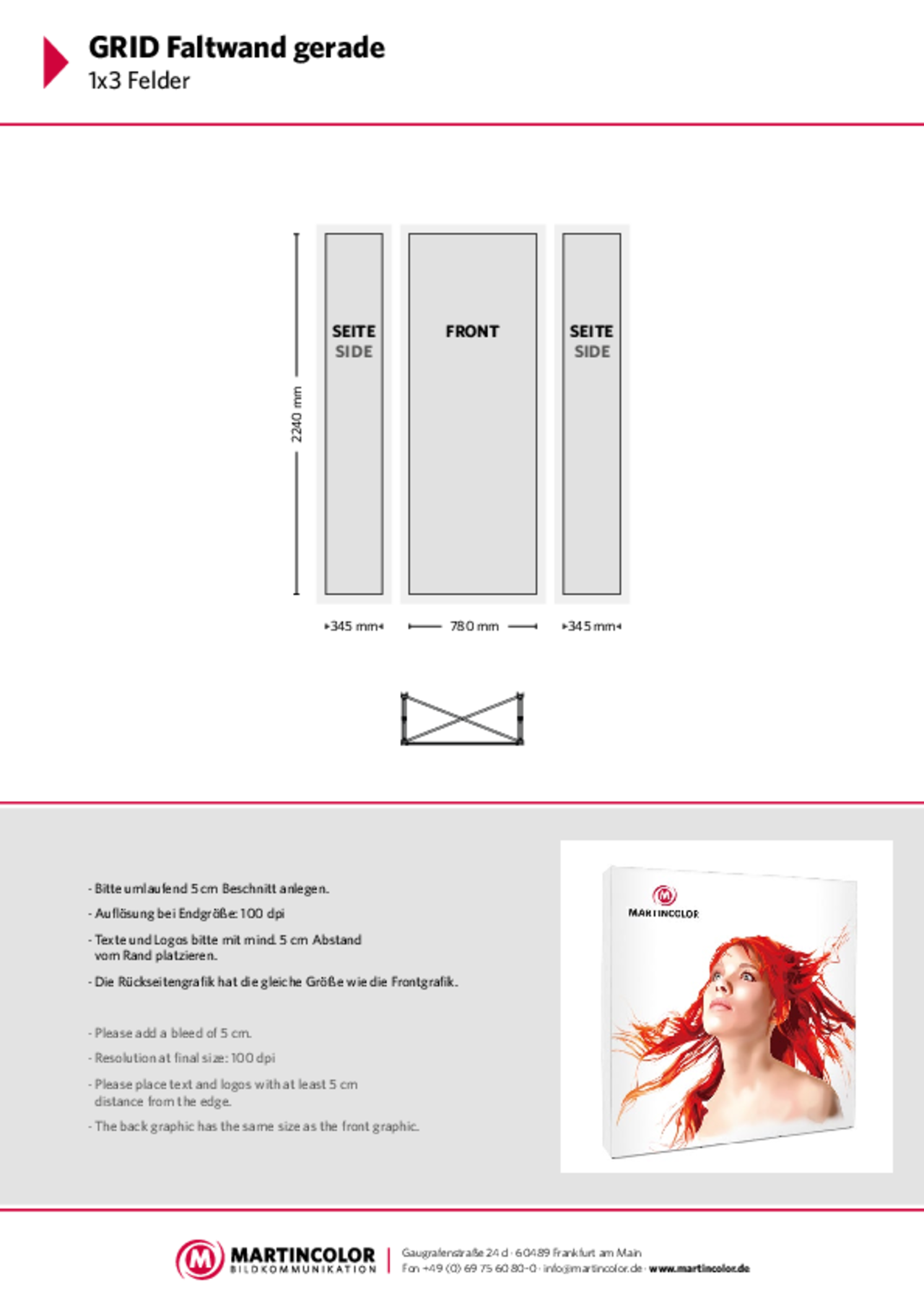 GRID Faltwand gerade Datenblatt PDF