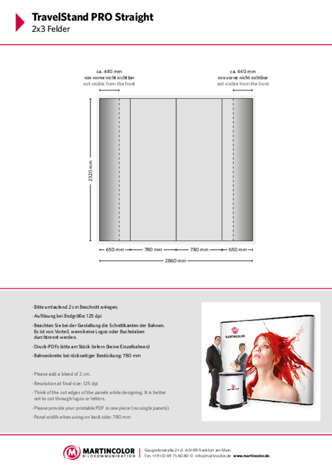 TravelStand PRO Straight data sheet PDF