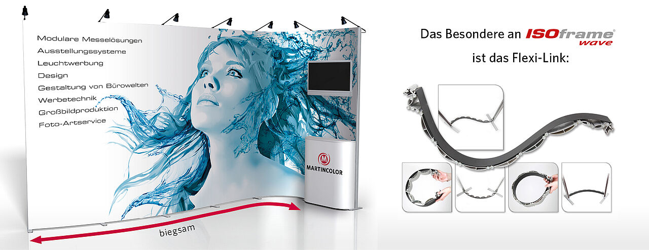 Mobile exhibition stand ISOframe Wave - order - Frankfurt - Rhein Main