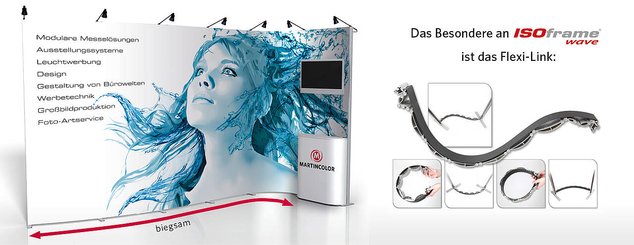 Mobiler Messestand ISOframe Wave - bestellen - Frankfurt - Rhein Main