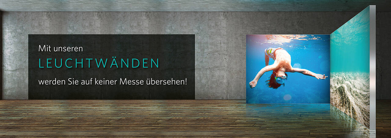 Luminous exhibition wall - Frankfurt - Rhein Main - order - print