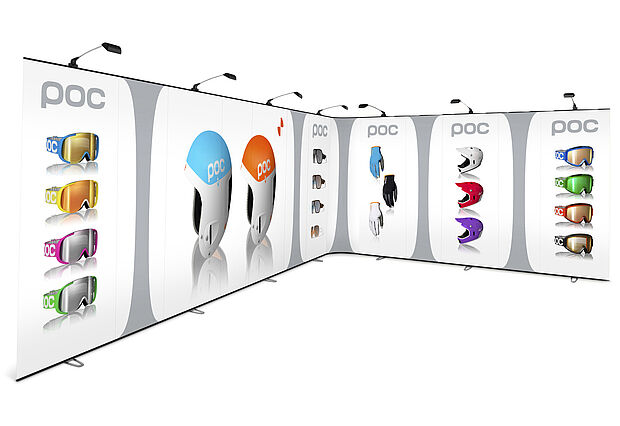LinkWall gebogen mit Spots