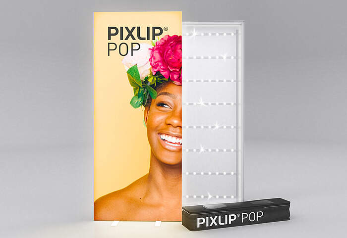 PIXLIP POP LED-RollUp Beispiel