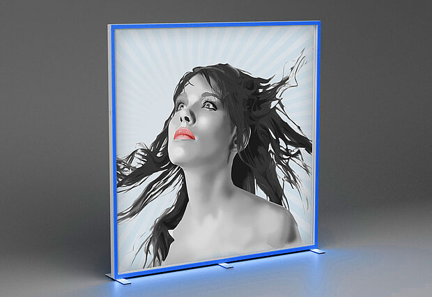 ALU STAR RGB Frame 300x300 cm mit Grafik