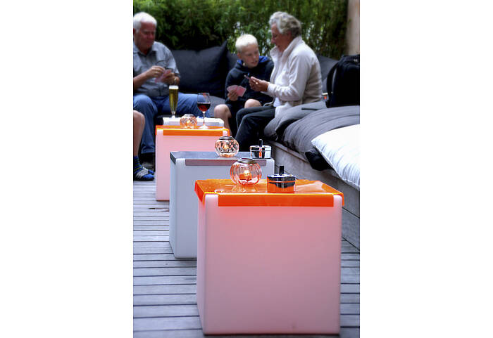 Luminous cube CUBO INOX Example 4