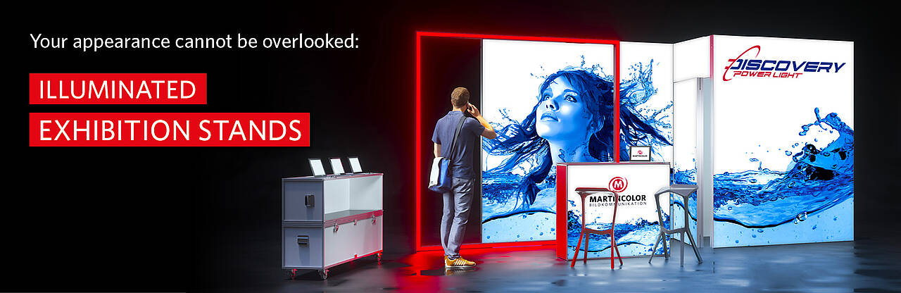 Illuminated exhibition stand