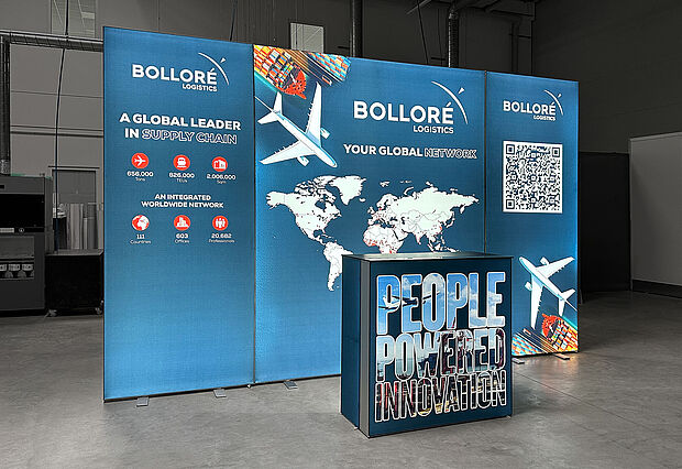 Bolloré Logistics LED Messestand ALU STAR Bolloré Logistics LED Messestand ALU STAR