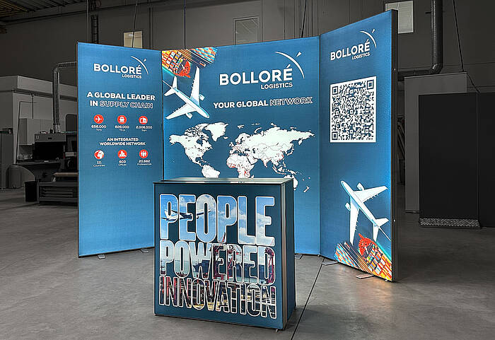 Bolloré Logistics LED exhibition counter ALU STAR PLUS
