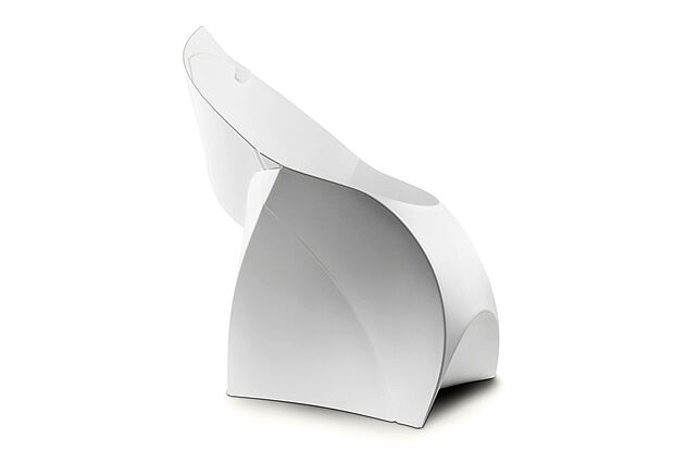 Flux Chair Weiß Seitenansicht links Flux Chair Weiß Seitenansicht links