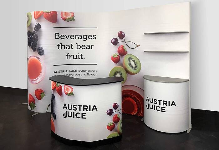 AUSTRIA JUICE GmbH exhibition wall ISOframe Wave 2