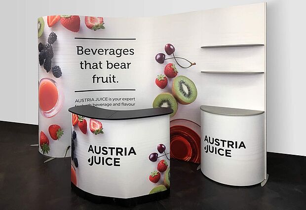 AUSTRIA JUICE GmbH exhibition wall ISOframe Wave 2 AUSTRIA JUICE GmbH exhibition wall ISOframe Wave 2