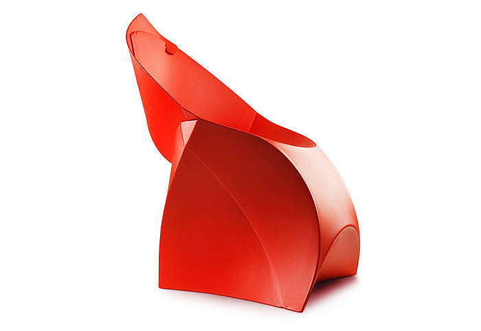 Flux Chair red side view left