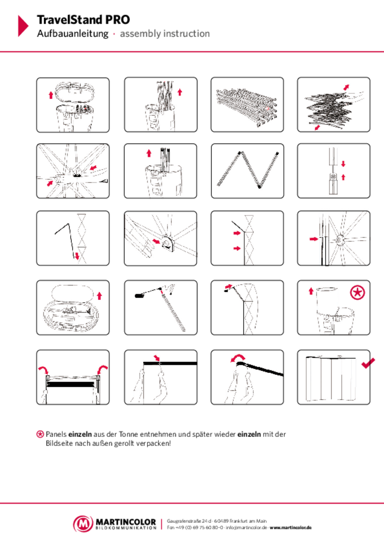 TravelStand PRO Straight Aufbauanleitung PDF