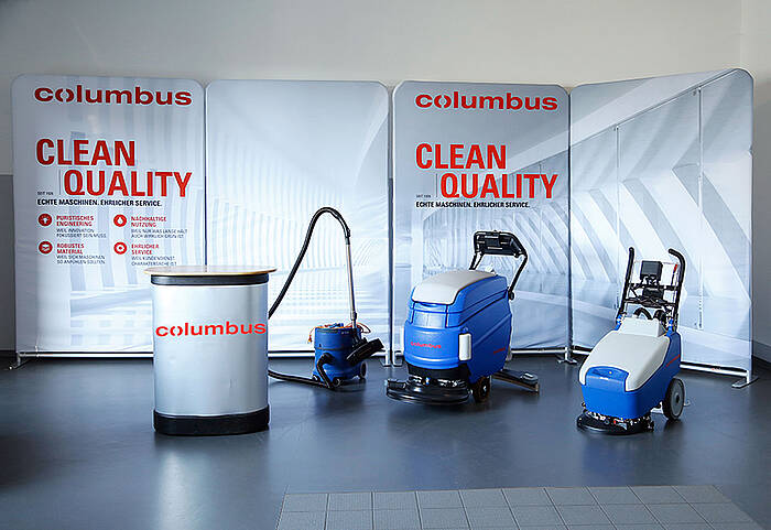 Columbus Reinigungsmaschinen ZippWall exhibition stand