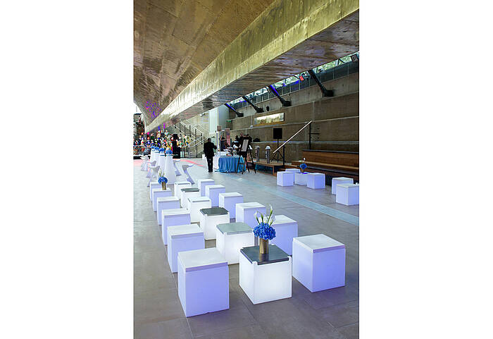 Luminous cube CUBO INOX Example 6