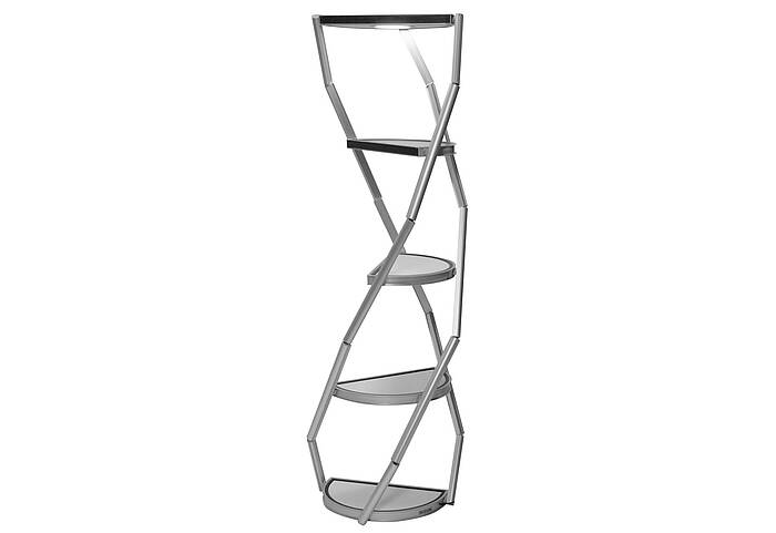 Twist Vitrinensäule halbrund Aufbau Twist Vitrinensäule halbrund Aufbau