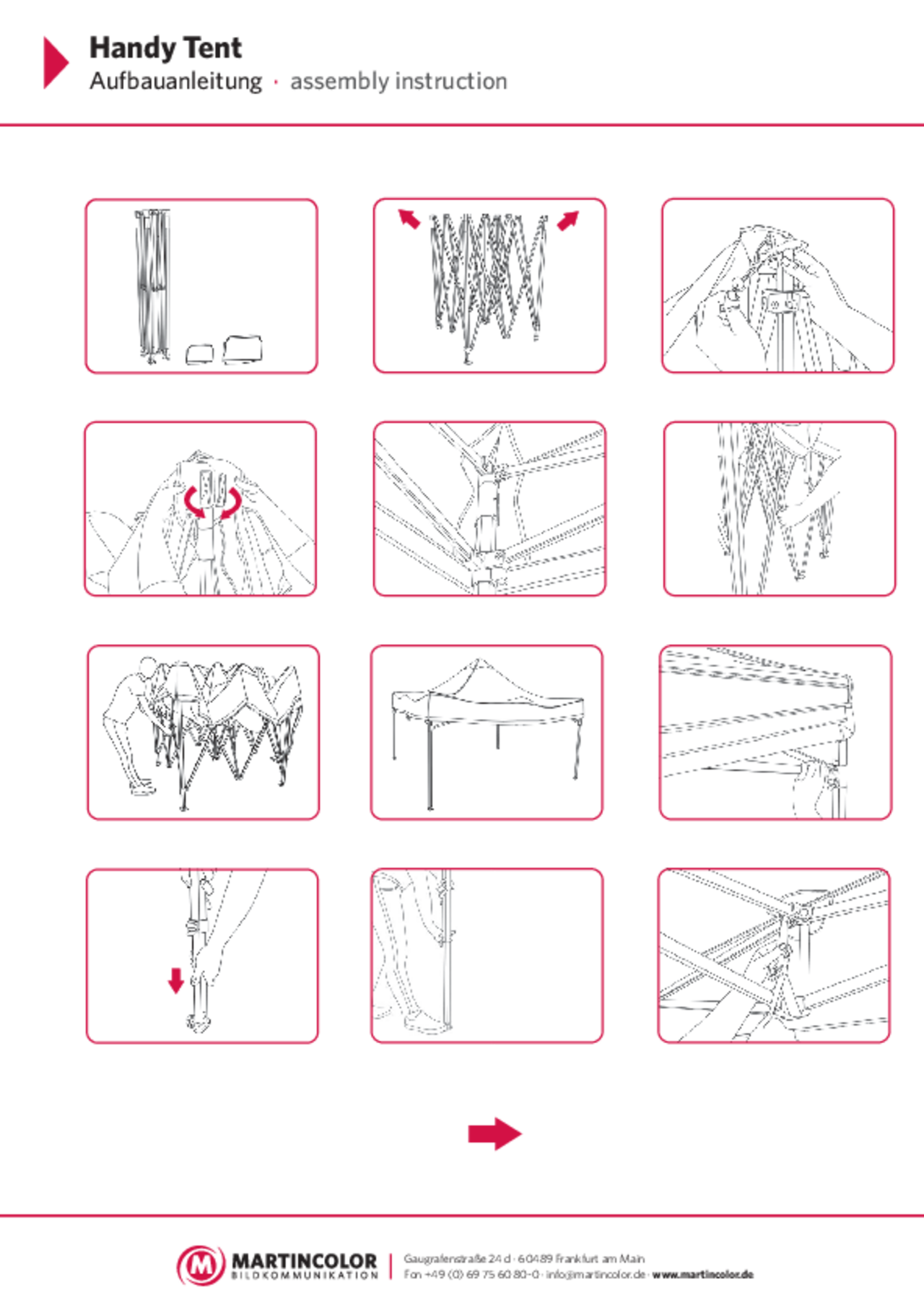 Handy Tent assembly instructions PDF