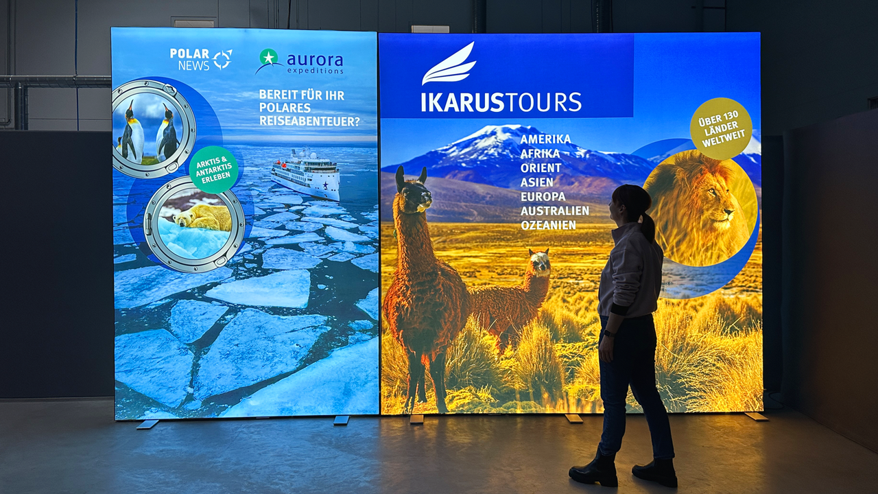 A radiant trade show presence with illuminated walls