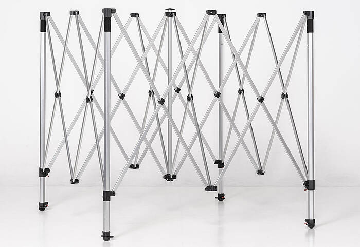 Budget Tent 3x3 - aluminum frame half unfolded Budget Tent 3x3 - aluminum frame half unfolded
