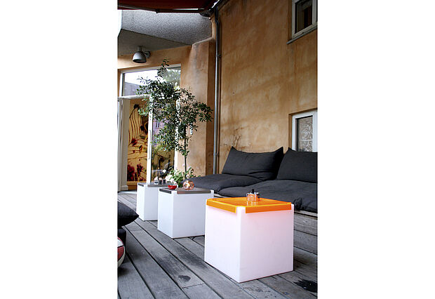 Leuchtwürfel CUBO INOX Beispiel 3