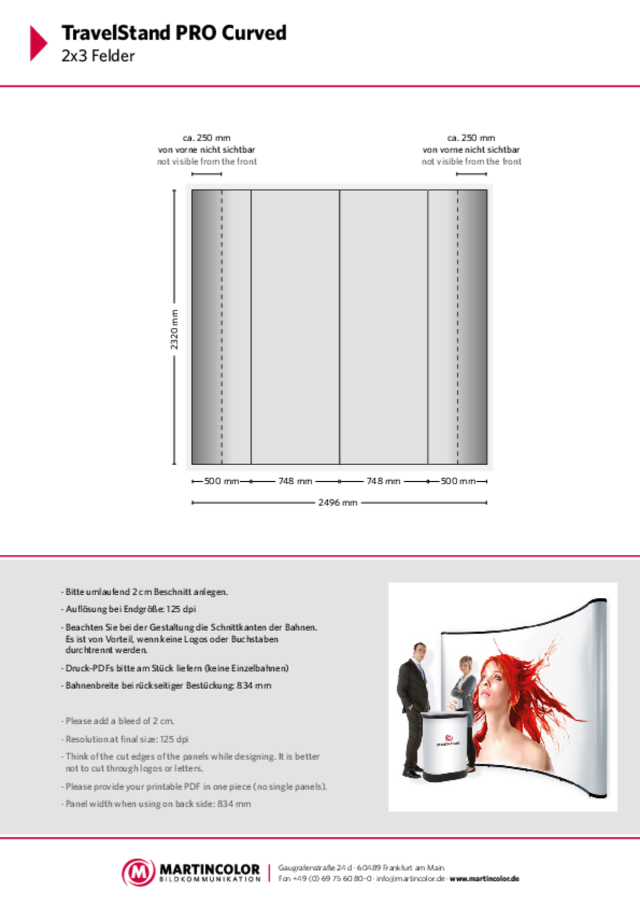 TravelStand PRO Curved data sheet PDF
