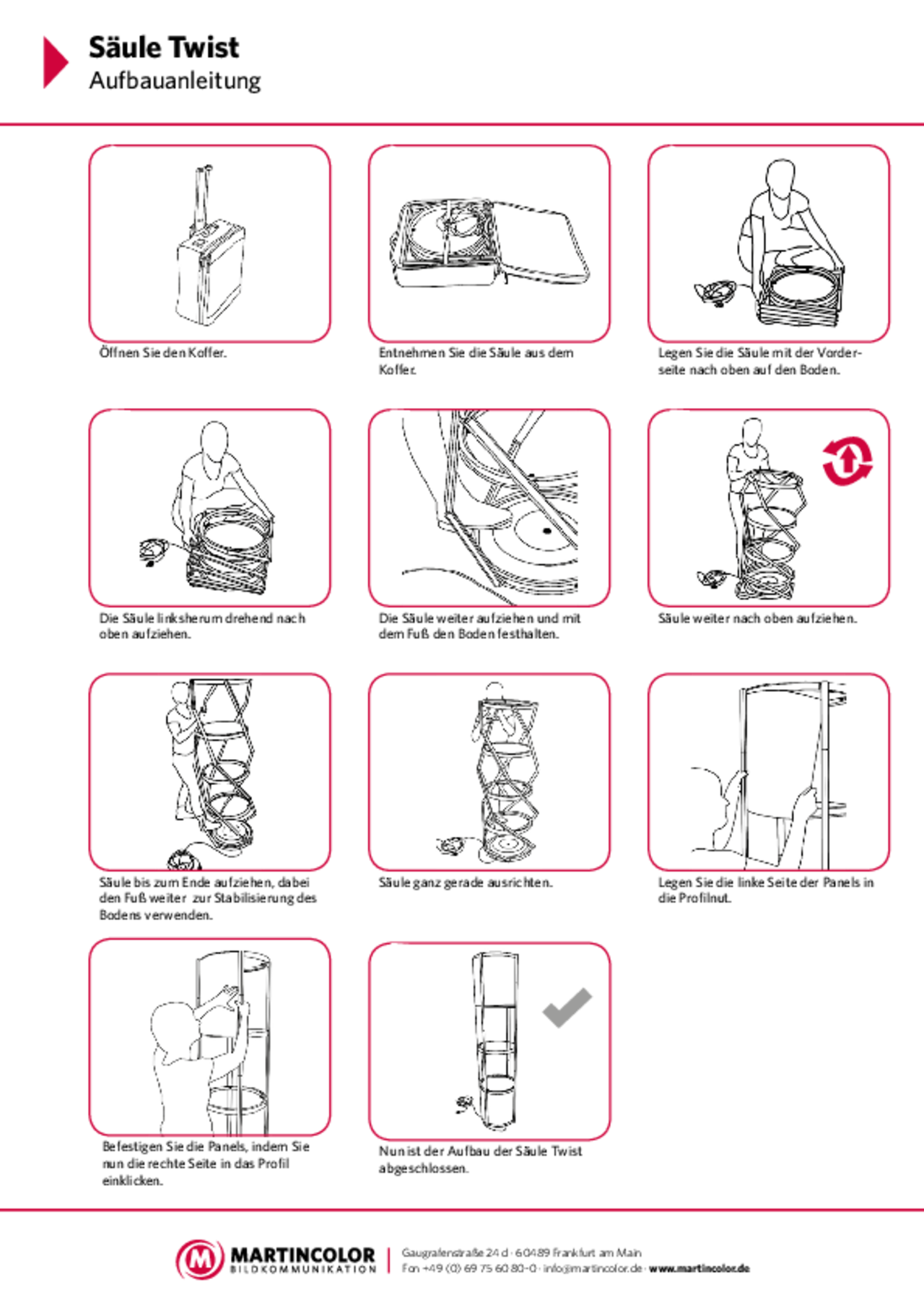 Twist Vitrinensäule Basic Aufbauanleitung PDF
