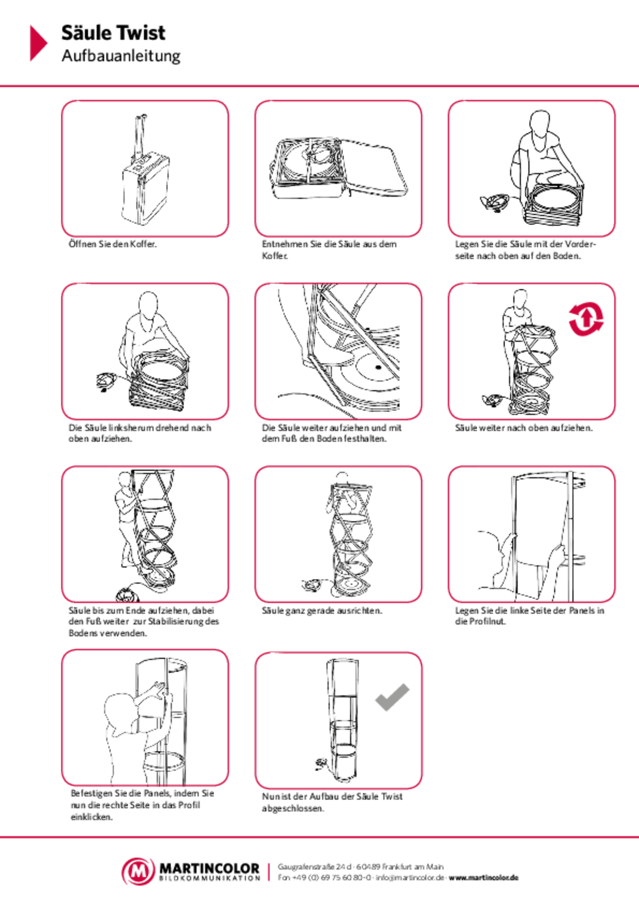 Twist Vitrinensäule Basic Aufbauanleitung PDF