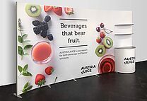 AUSTRIA JUICE GmbH exhibition wall ISOframe Wave AUSTRIA JUICE GmbH exhibition wall ISOframe Wave