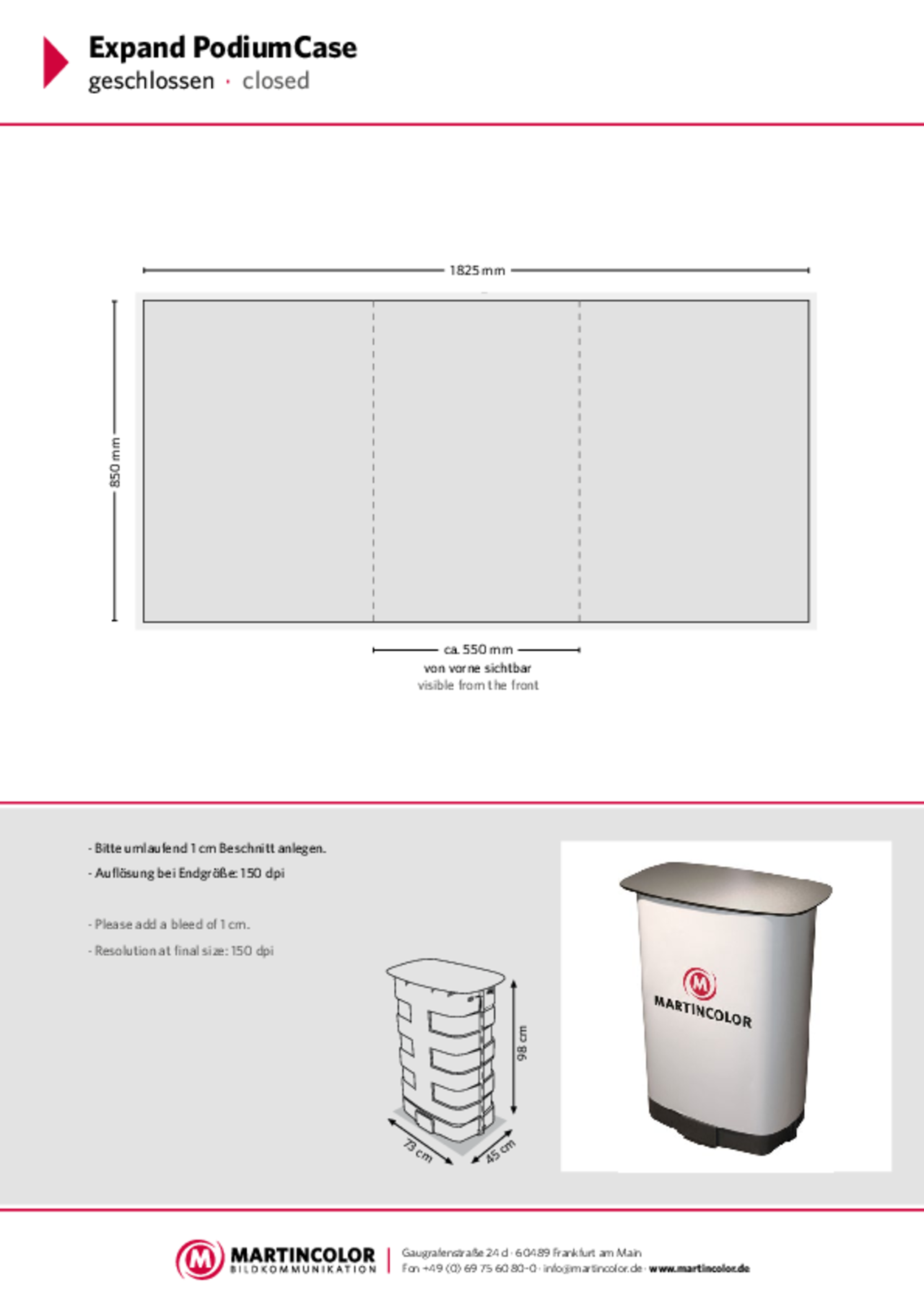Expand PodiumCase data sheet PDF