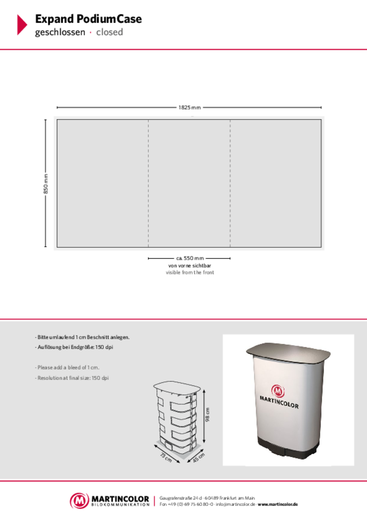 Expand PodiumCase data sheet PDF